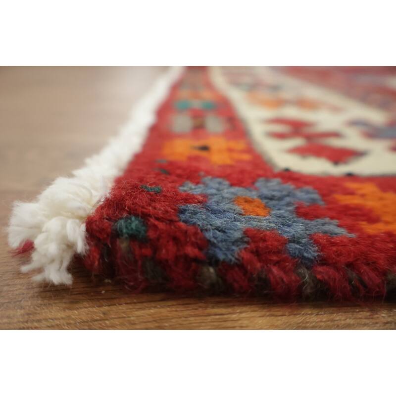 Hand Knotted Oriental 100% Wool Carpet Traditional Tribal Red Bakhtiari Area Rug - 9' 1'' X 4' 10''