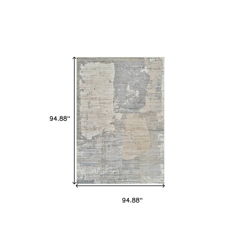 Betab Distressed Abstract Modern Stain Resistant Durable Area Rug By HomeRoots - 8' X 11'