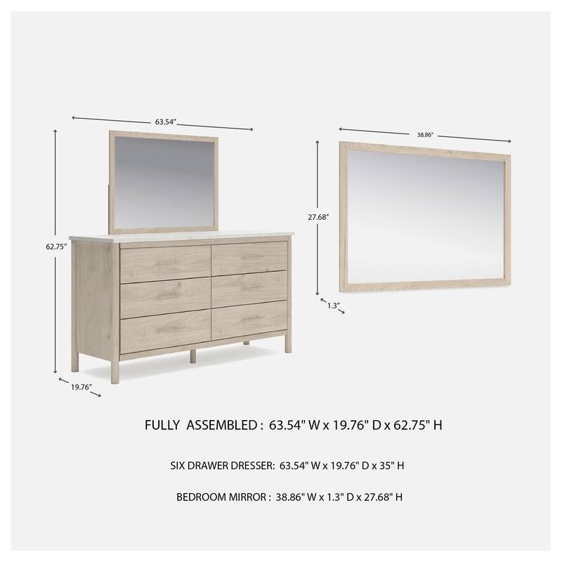 Signature Design by Ashley Cadmori Beige/White Dresser and Mirror