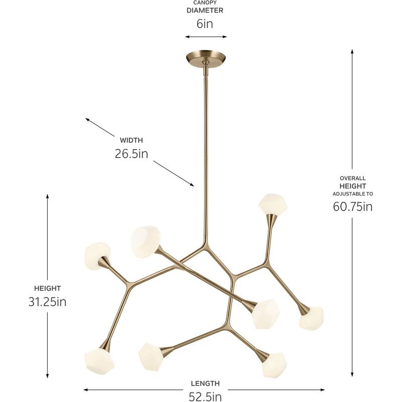 Kichler 52763 Cassius 8 Light 27" Wide Chandelier