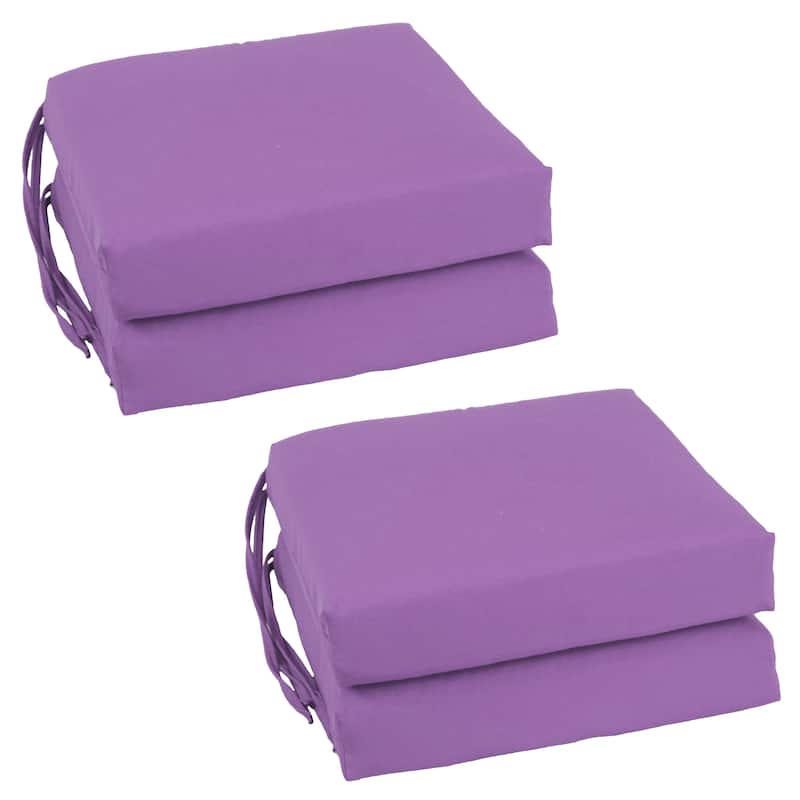 16-inch Square Indoor Twill Chair Cushions (Set of 2 or 4) - 16 x 16 - Set of 4 - Grape