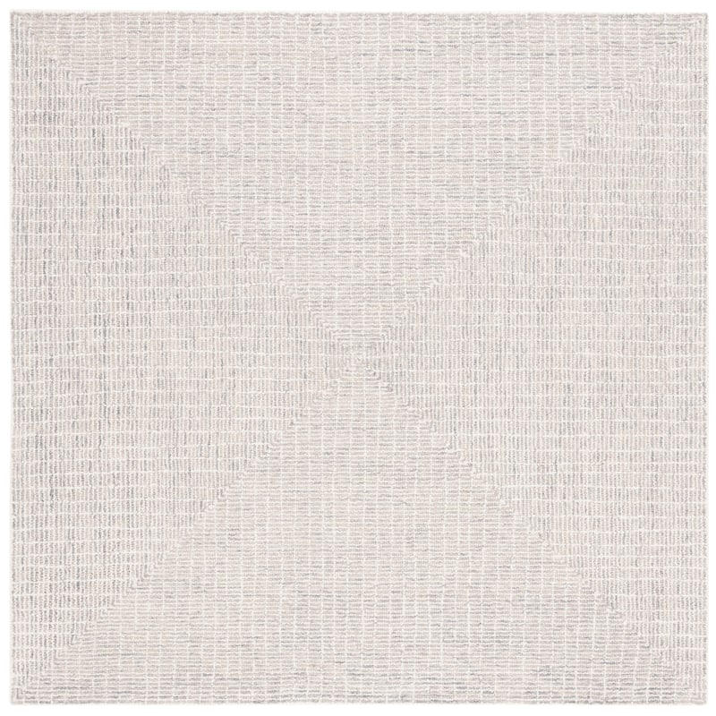 SAFAVIEH Handmade Abstract Cemile Modern Wool Rug - 6' Square - Grey/Ivory - Square