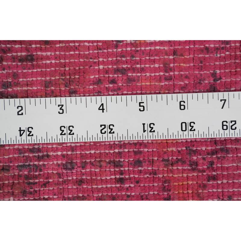 Hand Knotted Oriental Viscose Silk Carpet Modern All-Over Pink Abstract Area Rug - 7' 9'' X 5' 7''