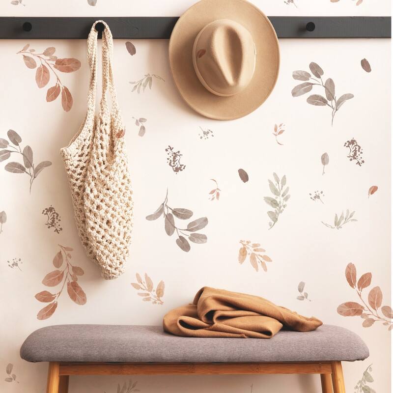 Lisa Audit Autumn Dancing Leaves Peel and Stick Wall Decals Bed Bath