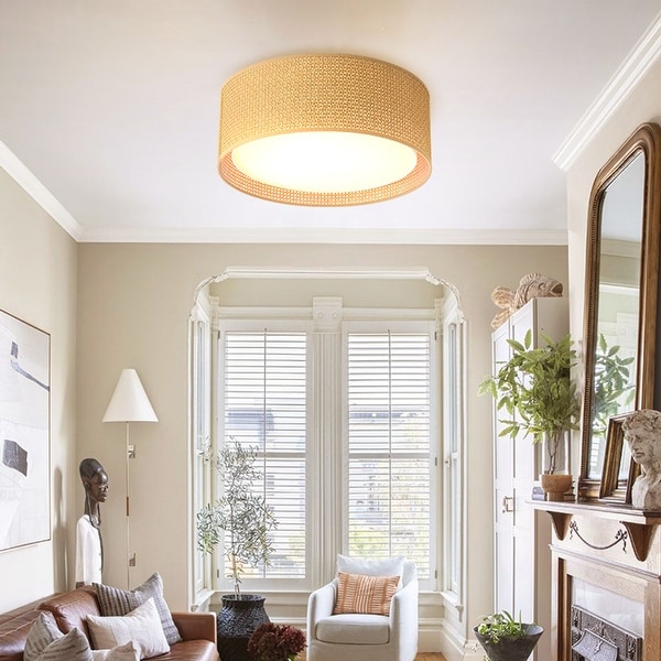 Grasscloth flush mount sales