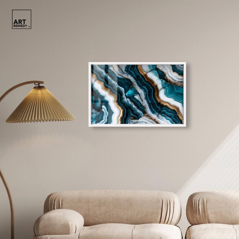 Teal Tides Treasure I Shadowbox by Art Remedy
