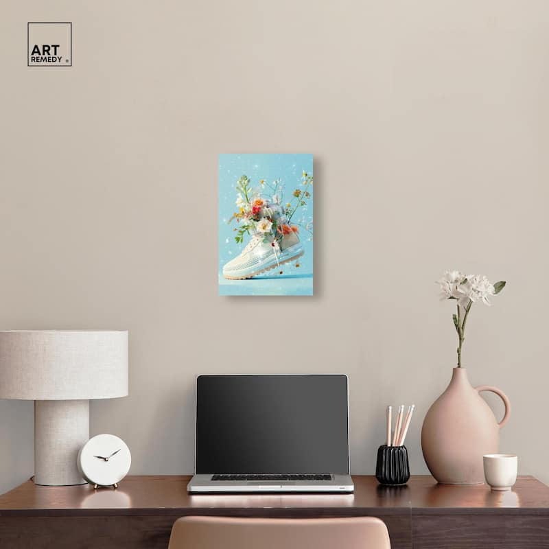 Light Sneaker Bouquet Canvas by Art Remedy, Gallery Wrapped