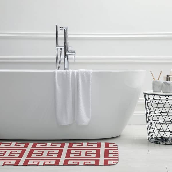 Greek Key Patterned Bathmat - Bed Bath & Beyond - 35707472