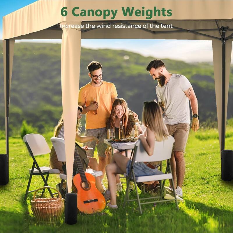 10 x 20 Pop Up Canopy Tent with 6 Sidewalls, Portable Party Canopy with 6 Weight Bag