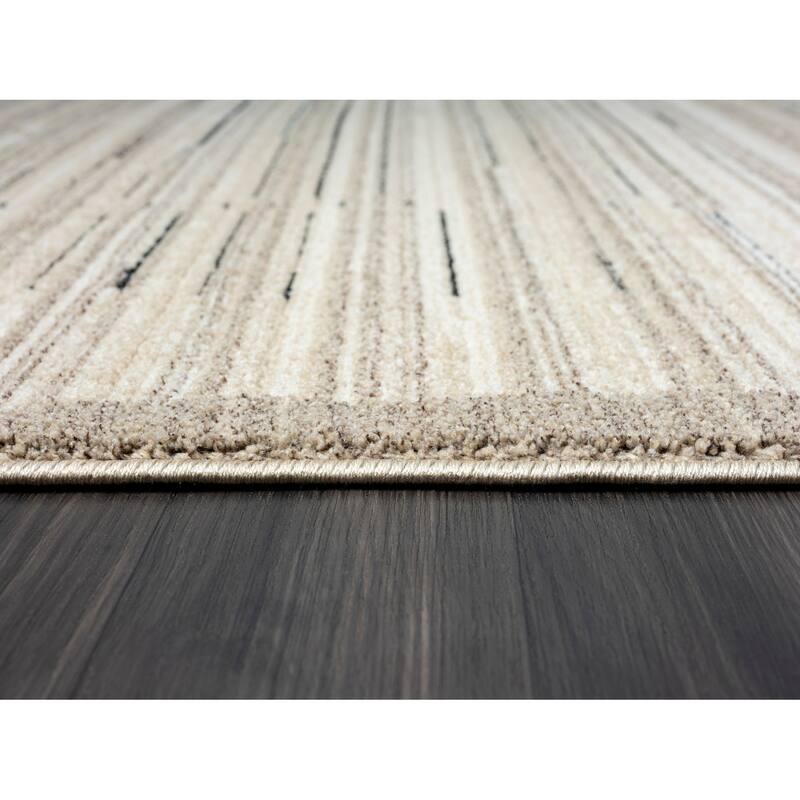Terra by Obeetee Chelsea Lines Neutral Rug - 2' x 3'