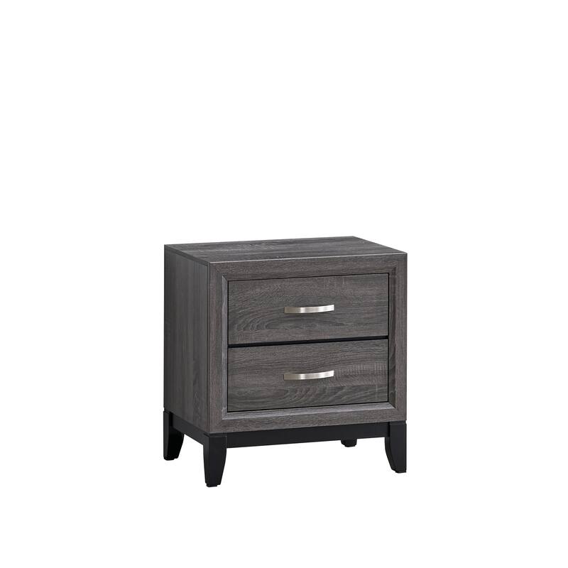 Modern Gray Nightstand with Smooth Drawers