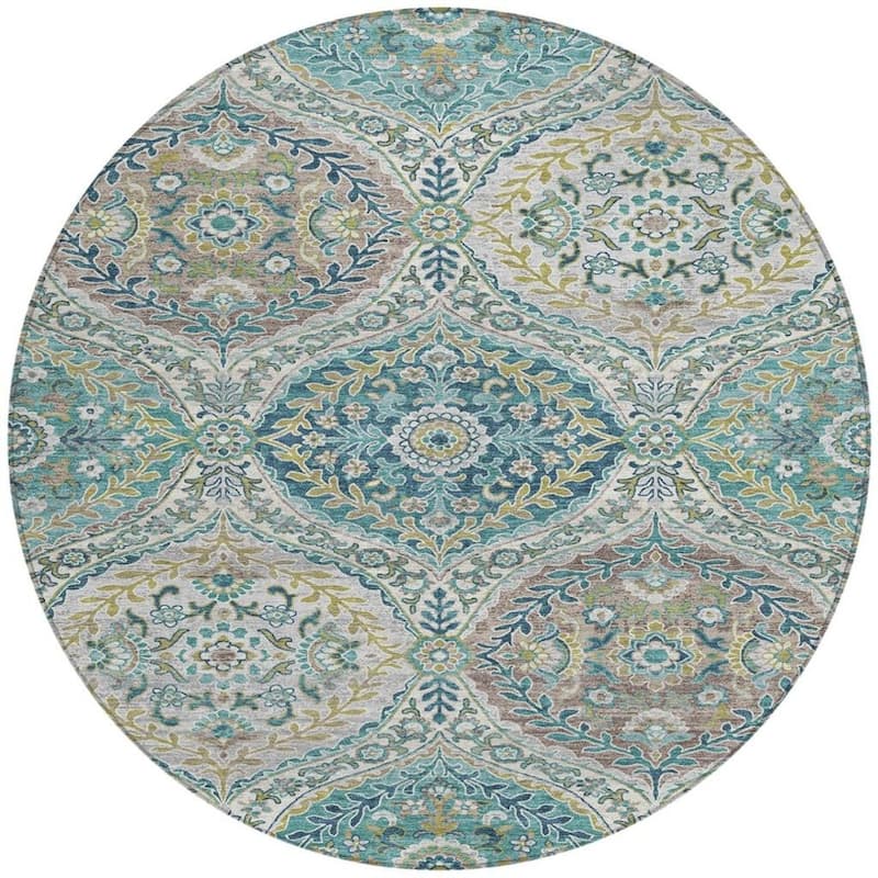 HomeRoots Floral Traditional Rectangle Outdoor Rug