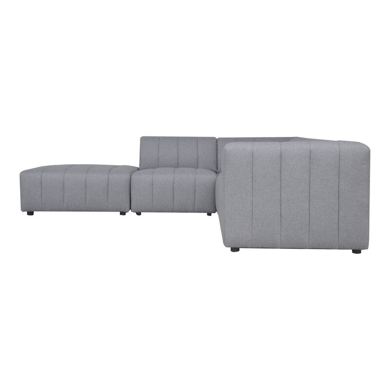 Aurelle Home Lilly Modern Channel-Stitched Modular Sectional - Large Open L-Shape Sofa