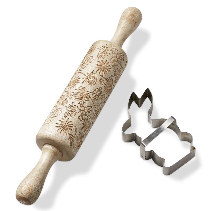 Wildflower Embossed Pin & Bunny Cutter Set of 2