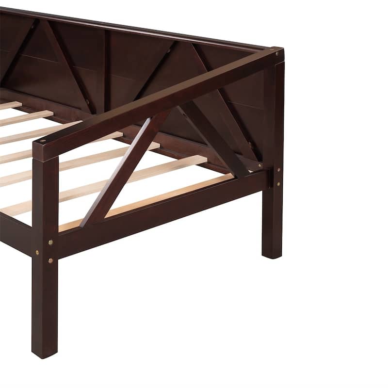 Merax Rustic Style Wood Daybed with Wood Slat Support