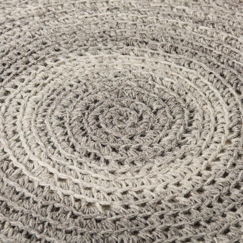 Bina Wool With Brown Wood Legs Stool