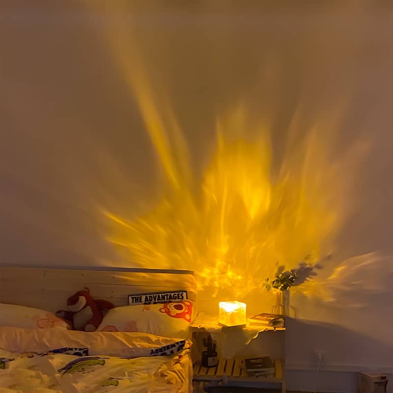 Northern Lights Ocean Wave Projector Night Light - Cube