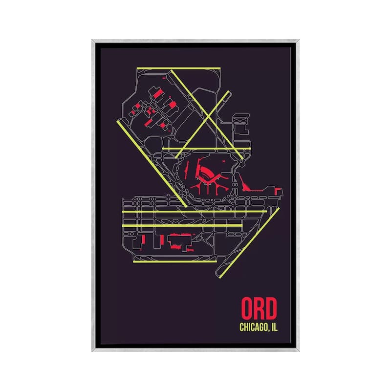 iCanvas "Chicago (O'Hare)" by 08 Left Framed