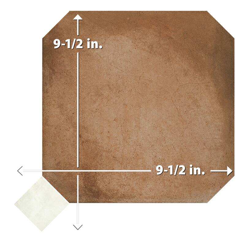 Merola Tile Laverton Octagon Natural with Taco Nieve 7-7/8" x 7-7/8" Porcelain Floor and Wall Tile