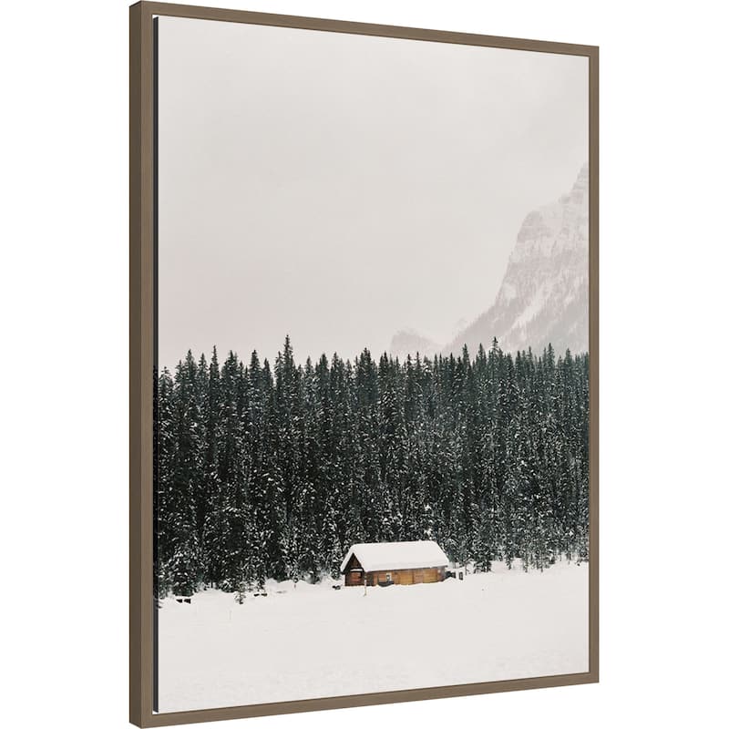 Winter Trees IV by Justine Milton (23 x 30 in.), Framed Canvas Wall Art Print - Sylvie Dark Gold