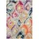 preview thumbnail 20 of 36, SAFAVIEH Monaco Farahnaz Boho Ogee Watercolor Rug 4' x 5'7" - Multi - Rectangle