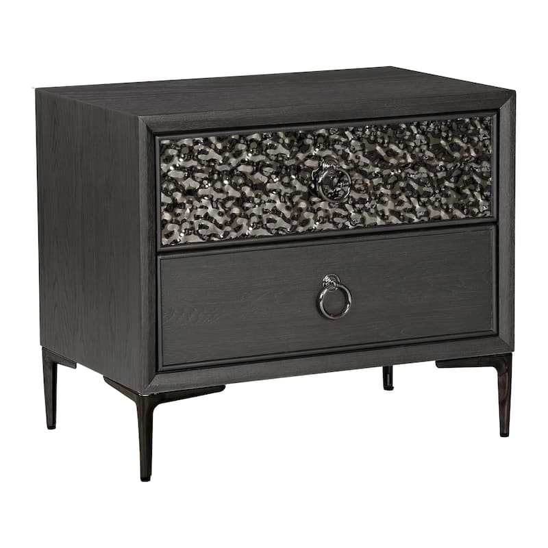 Furniture of America Fable Modern Solid Wood 2-Drawer Nightstand with USB Ports (Set of 2)