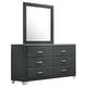 preview thumbnail 2 of 20, Melody Modern Classic 6-drawer Upholstered Bedroom Dresser Dresser with Mirror (Grey)