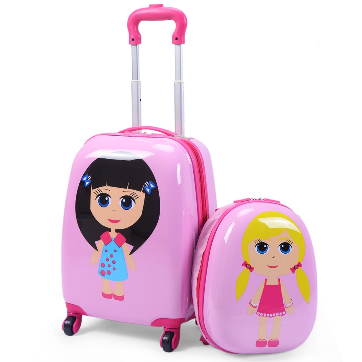 Shop Costway 2pc 12 16 Kids Girls Luggage Set Suitcase Backpack School On Sale Overstock 18659992