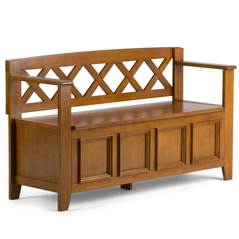 WYNDENHALL Halifax 48 inch Wide Solid Wood Transitional Entryway Bench - 48 Inches wide