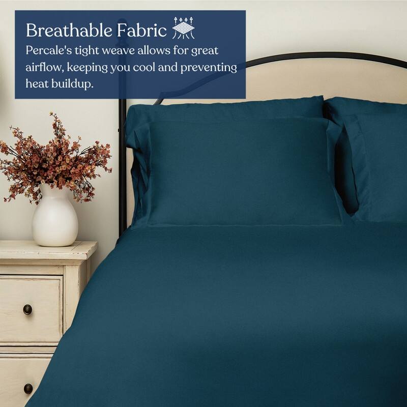 Delara 100% Organic Cotton Percale Sheet Set, GOTS Certified, 400 Thread Count, Ultra Soft, Smooth & Breathable