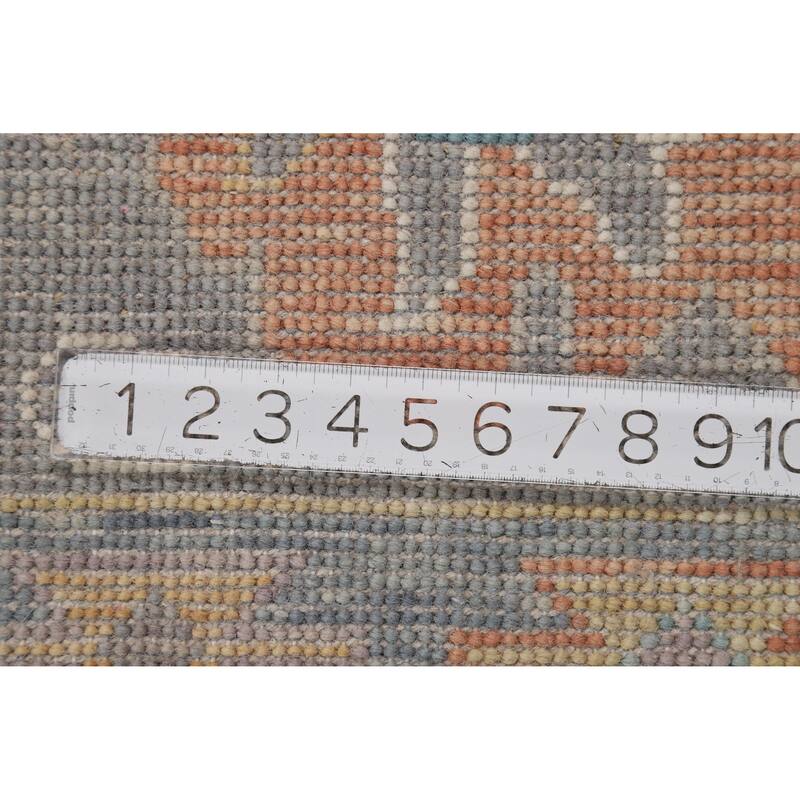 Hand Knotted Oriental 100% Wool Carpet Transitional All-Over Beige & Ivories Oushak Area Rug - 12' 3'' X 9' 1''