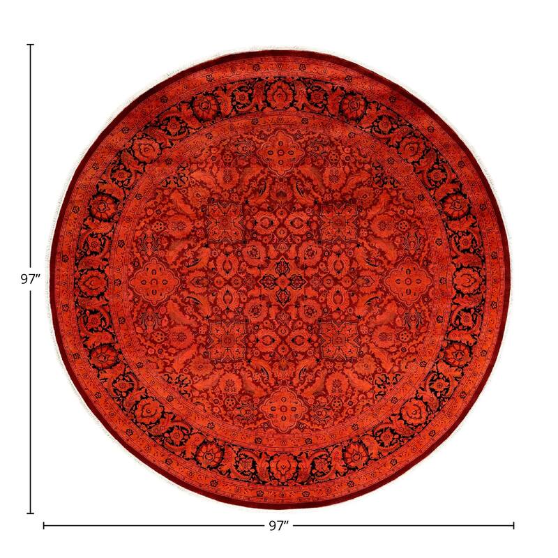 Fine Vibrance, One-of-a-Kind Hand-Knotted Area Rug - Red, 8' 1" x 8' 1" - 8' 1" x 8' 1"