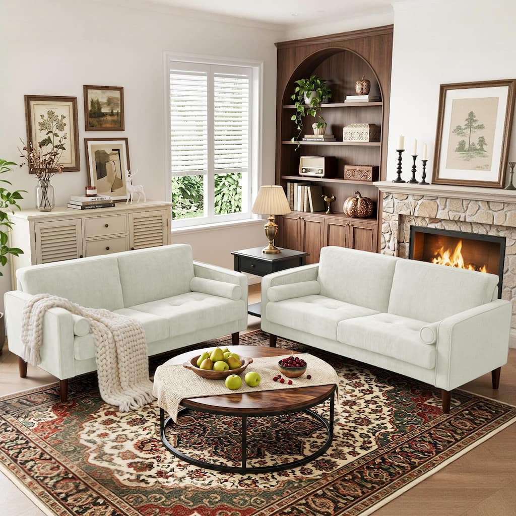 62.6" Chenille Loveseat Sofa Upholstered 2 Seat Couch