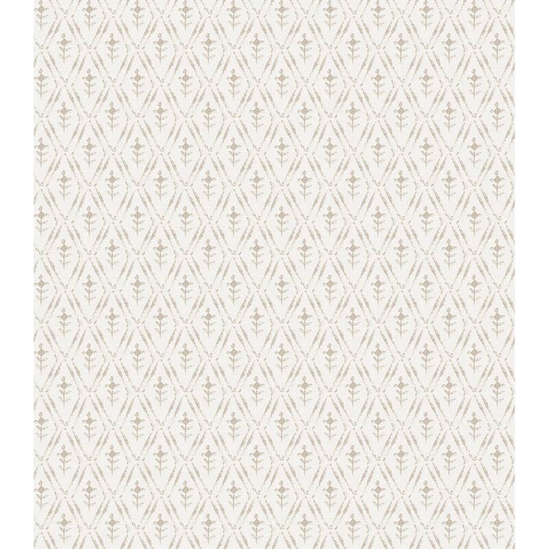 Chris Loves Julia x A-Street Prints Tillie Taupe Diamond Floral Wallpaper