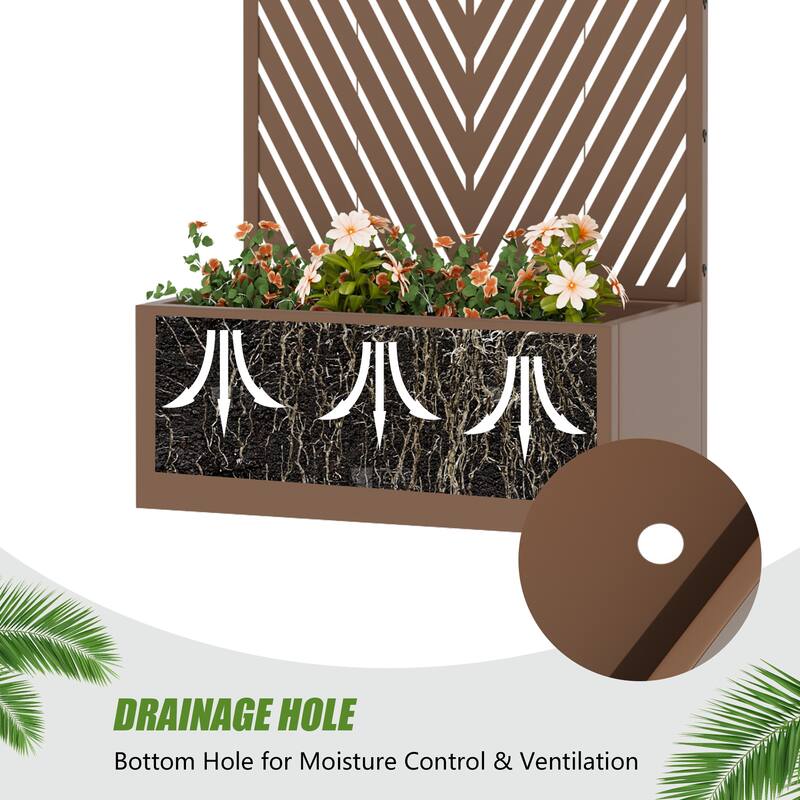 Raised Garden Bed Planter with Trellis Movable Planter Box with Lockable Wheels