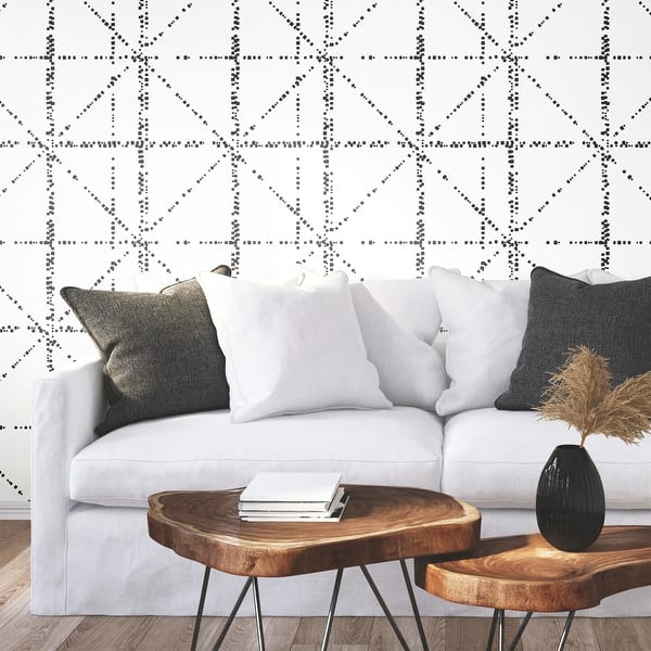 Jane Dixon Black & White Diamond Grid Specks Peel and Stick Wallpaper Bed Bath & Beyond 38888070