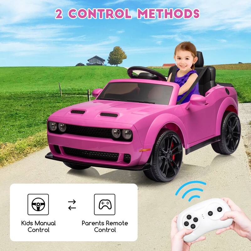 Kids Electric Car Licensed Dodge Challenger Ride On Car 12V
