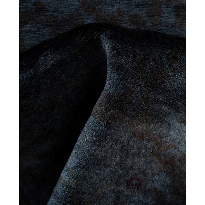 Overdyed One-of-a-Kind Hand-Knotted Area Rug - Gray - 2' 7" x 8' 4"