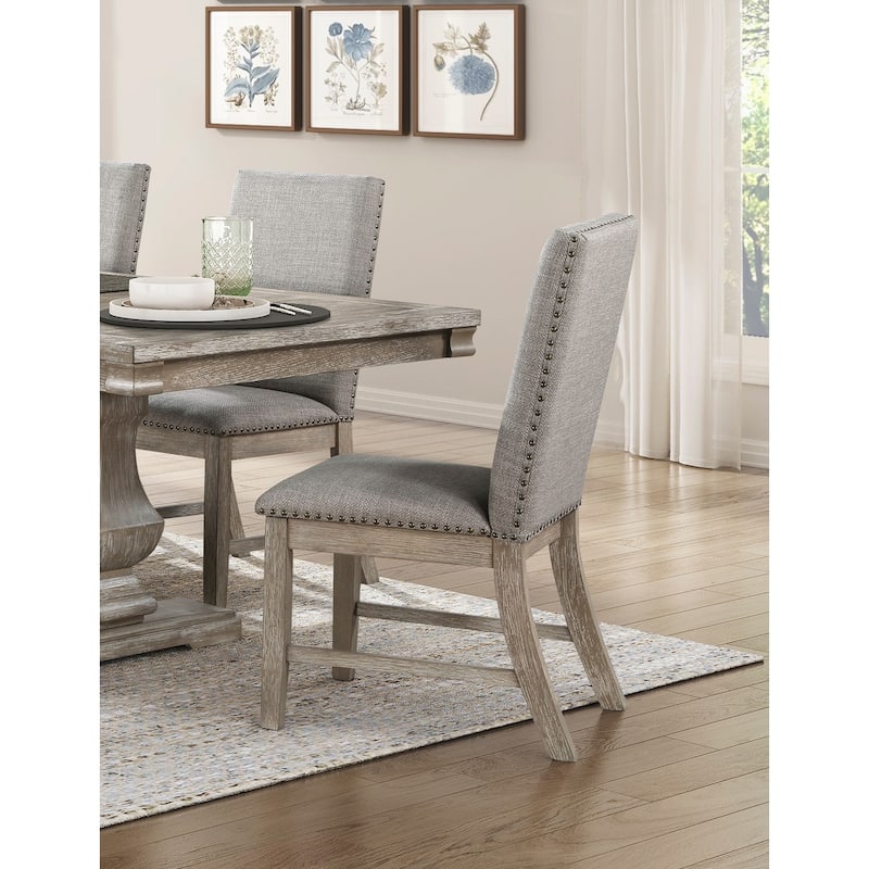 Traditional Dining Furniture Set Extendable Table Bench Side Chairs Wooden Rustic Style