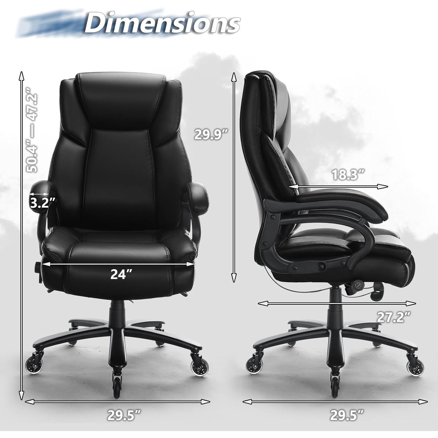 Executive office chair deals with adjustable lumbar support