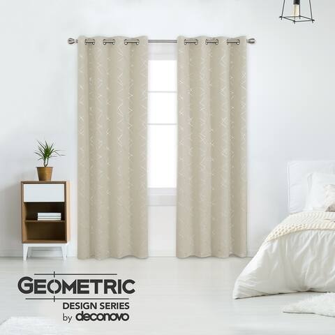 Deconovo 52 Inch Geometric Print Curtain Panel Pair(2 Panel)