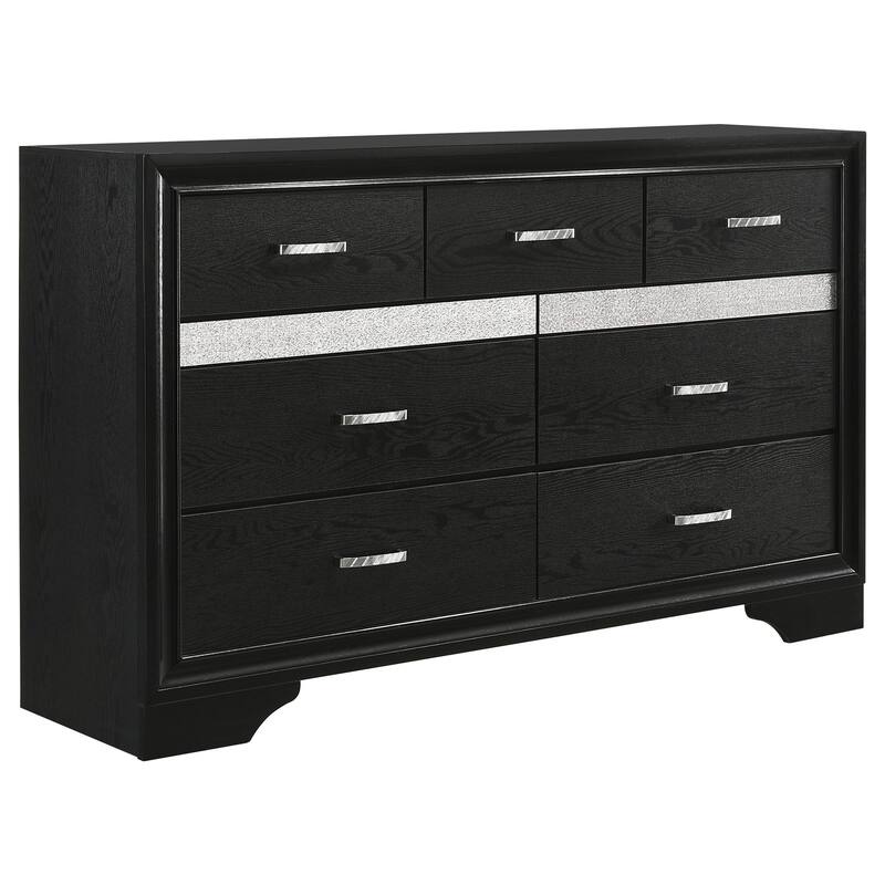 Miranda 4-Piece Storage Bedroom Set with Glittering Stripes