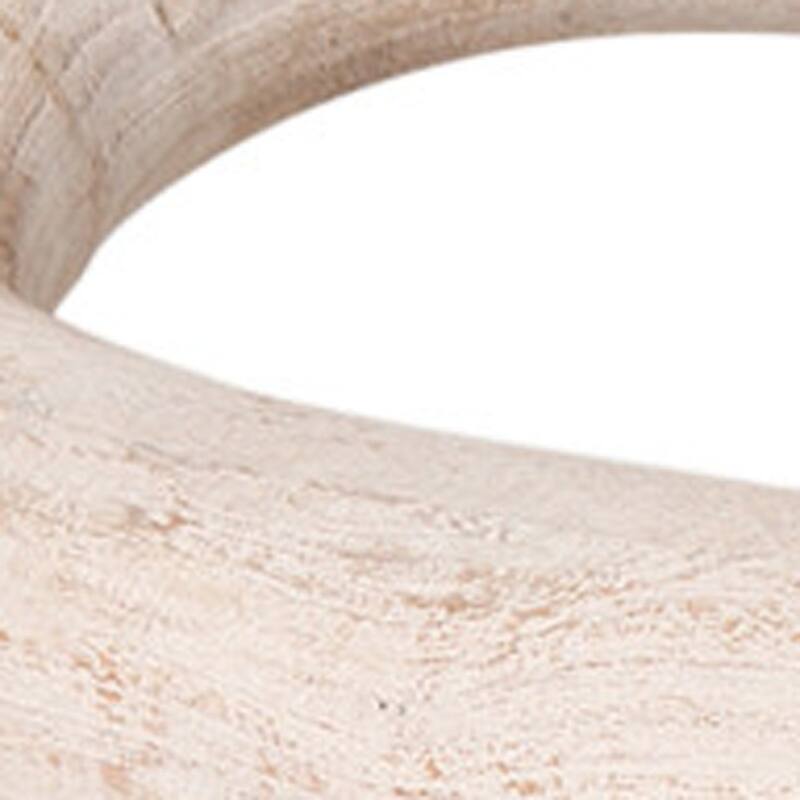 HomeRoots 21" Natural Solid Wood Geometric Links Tabletop Sculpture - 21.00 in. x 2.00 in. x 9.50 in.