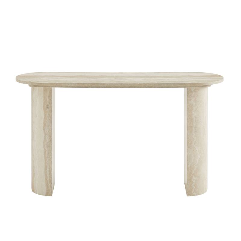 55.12"Faux MARS marble Pattern Console Table, Narrow Console Table wit, Modern Design MDF Skinny Sofa Table Entrance Table