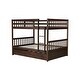 preview thumbnail 16 of 22, Full Over Full Rubber Wood Bunk Bed with Trundle(Twin),Convertible to 2 Full Size Beds
