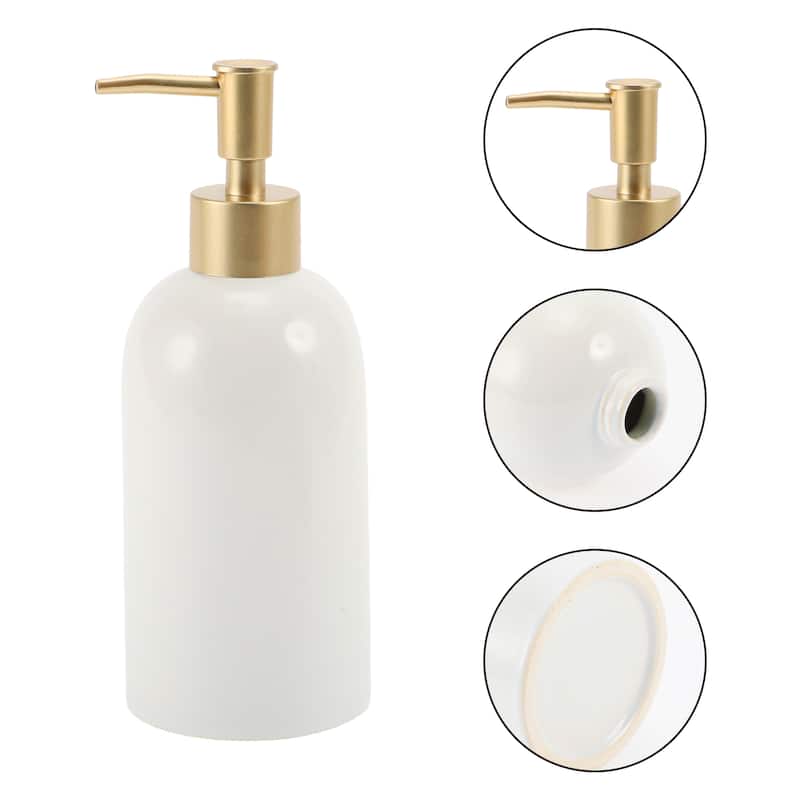 Cylindrical Simple Soap Pump Dispenser for Bathroom Hotel 320ml White 1 Pcs