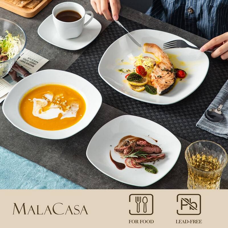 MALACASA Elisa Porcelain Dinnerware Set (Service for 6)
