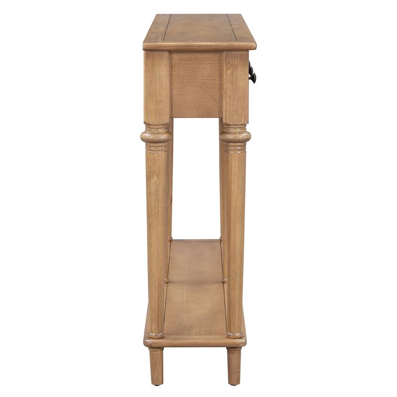 Retro Console Table with Open Shelf