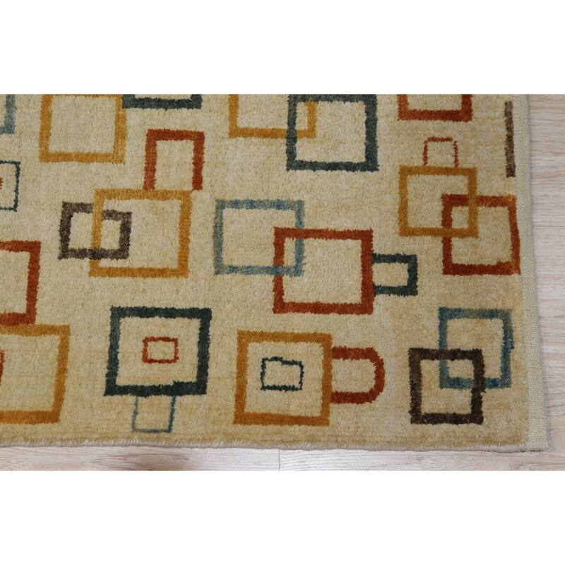 Beige Handmade Wool Transitional Rug 12' x 14' - Hand Knotted Natural Dyes Soft Pile Cotton Foundation - N/A