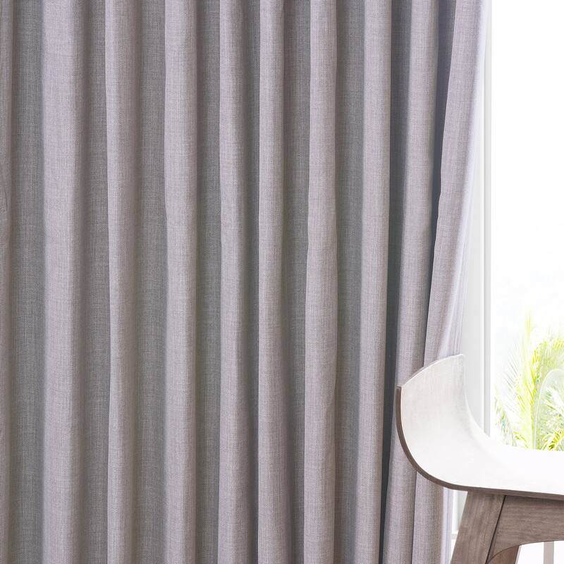 Exclusive Fabrics Faux Linen Extra Wide Room Darkening Curtain Panel